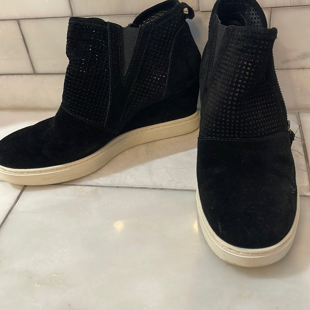 Sofft size 9 perforated wedge booties. Very comfortable. Black. 3 inch heel.